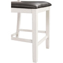 Elements International Martin Counter Side Chair with Chocolate PU – White Finish IMAGE 5
