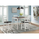 Elements International Martin Counter Side Chair with Chocolate PU – White Finish IMAGE 6