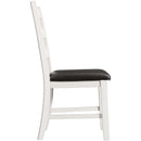 Elements International Martin Dining Side Chair with Chocolate PU – White Finish IMAGE 3