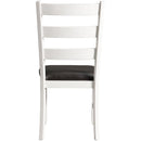 Elements International Martin Dining Side Chair with Chocolate PU – White Finish IMAGE 4