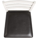 Elements International Martin Dining Side Chair with Chocolate PU – White Finish IMAGE 5
