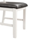 Elements International Martin Dining Side Chair with Chocolate PU – White Finish IMAGE 7