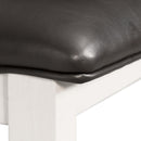 Elements International Martin Dining Side Chair with Chocolate PU – White Finish IMAGE 8