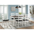 Elements International Martin Dining Side Chair with Chocolate PU – White Finish IMAGE 9