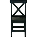 Elements International Britton Wooden Side Chair Set in Charcoal IMAGE 5