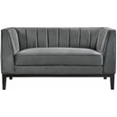 Elements International Calais Loveseat in Marine Light Grey IMAGE 2