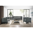 Elements International Calais Sofa In Marine Light Grey IMAGE 9