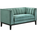 Elements International Calais Loveseat in Marine Green IMAGE 1