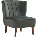 Elements International Joss Chair 1 w/Walnut Wood Legs Broadway Gun Metal IMAGE 1