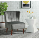 Elements International Joss Chair 1 w/Walnut Wood Legs Broadway Gun Metal IMAGE 8