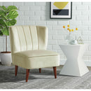 Elements International Joss Chair 1 w/Walnut Wood Legs Broadway Cream IMAGE 8