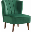 Elements International Joss Chair 1 w/Walnut Wood Legs Broadway Emerald IMAGE 1