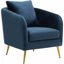 Elements International Joss Chair 2 w/Metal Gold Legs Broadway Navy IMAGE 1