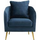 Elements International Joss Chair 2 w/Metal Gold Legs Broadway Navy IMAGE 2