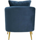 Elements International Joss Chair 2 w/Metal Gold Legs Broadway Navy IMAGE 3