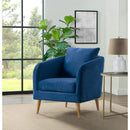 Elements International Joss Chair 2 w/Natural Wood Legs Broadway Navy IMAGE 2