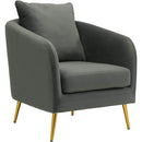 Elements International Joss Chair 2 w/Metal Gold Legs Broadway Gun Metal IMAGE 1