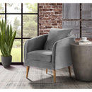 Elements International Joss Chair 2 w/Natural Wood Legs Broadway Gun Metal IMAGE 1