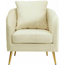 Elements International Joss Chair 2 w/Metal Gold Legs Broadway Cream IMAGE 2