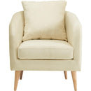 Elements International Joss Chair 2 w/Natural Wood Legs Broadway Cream IMAGE 2