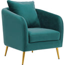 Elements International Joss Chair 2 w/Metal Gold Legs Broadway Marine Blue IMAGE 1