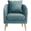 Elements International Joss Chair 2 w/Natural Wood Legs Broadway Marine Blue IMAGE 2