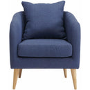 Elements International Joss Chair 2 w/Natural Wood Legs Aria Blue IMAGE 2