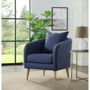 Elements International Joss Chair 2 w/Natural Wood Legs Aria Blue IMAGE 9
