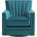 Elements International Loden Swivel Chair In Royale Peacock IMAGE 2