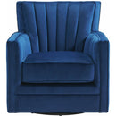 Elements International Loden Swivel Chair in Royale Cobalt - 3A IMAGE 2