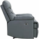 Elements International Palmdale 91491 Power Recliner Pu Grey IMAGE 3