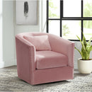 Elements International Stanton Swivel Chair in Royale Blush W/ Nails - 3A IMAGE 9