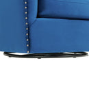 Elements International Stanton Swivel Chair in Royale Cobalt W/ Nails - 3A IMAGE 8
