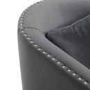 Elements International Stanton Swivel Chair in Royale Gun Metal W/ Nails - 3A IMAGE 5