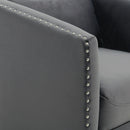 Elements International Stanton Swivel Chair in Royale Gun Metal W/ Nails - 3A IMAGE 6