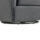 Elements International Stanton Swivel Chair in Royale Gun Metal W/ Nails - 3A IMAGE 8