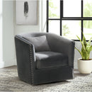 Elements International Stanton Swivel Chair in Royale Gun Metal W/ Nails - 3A IMAGE 9