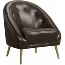 Elements International Trinity Chair W/Gold Legs In Phoenix Brown IMAGE 1