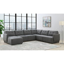Elements International Armani LSF Chaise Modular 6 pc Sectional Charcoal IMAGE 12