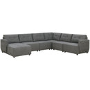 Elements International Armani LSF Chaise Modular 6 pc Sectional Charcoal IMAGE 1