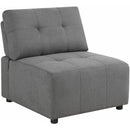 Elements International Armani LSF Chaise Modular 6 pc Sectional Charcoal IMAGE 6