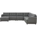 Elements International Armani LSF Chaise Modular 6 pc Sectional with Ottoman Charcoal IMAGE 3