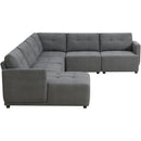 Elements International Armani LSF Chaise Modular 6 pc Sectional with Ottoman Charcoal IMAGE 4