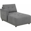 Elements International Armani LSF Chaise Modular 6 pc Sectional with Ottoman Charcoal IMAGE 5