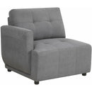 Elements International Armani RSF Chaise Modular 6 pc Sectional Charcoal IMAGE 3