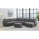 Elements International Armani RSF Chaise Modular 6 pc Sectional with Ottoman Charcoal IMAGE 1