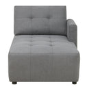 Elements International Armani RSF Chaise Modular 6 pc Sectional with Ottoman Charcoal IMAGE 7