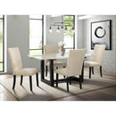 Elements International Felicia Dining Table W/White Marble Top Dark IMAGE 6