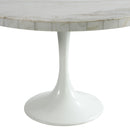 Elements International Celeste Round Dining Table in White IMAGE 2