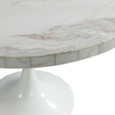 Elements International Celeste Round Dining Table in White IMAGE 3